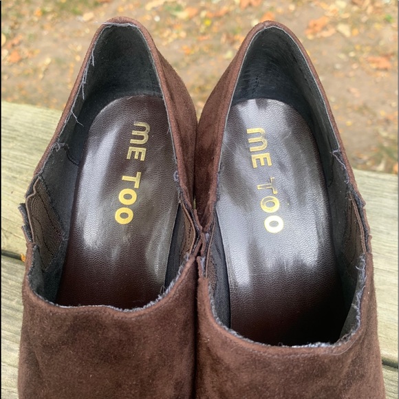 Me Too Brown Suede Wedged Ankle Booties Sz. 9 - Picture 7 of 11